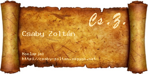 Csaby Zoltán névjegykártya